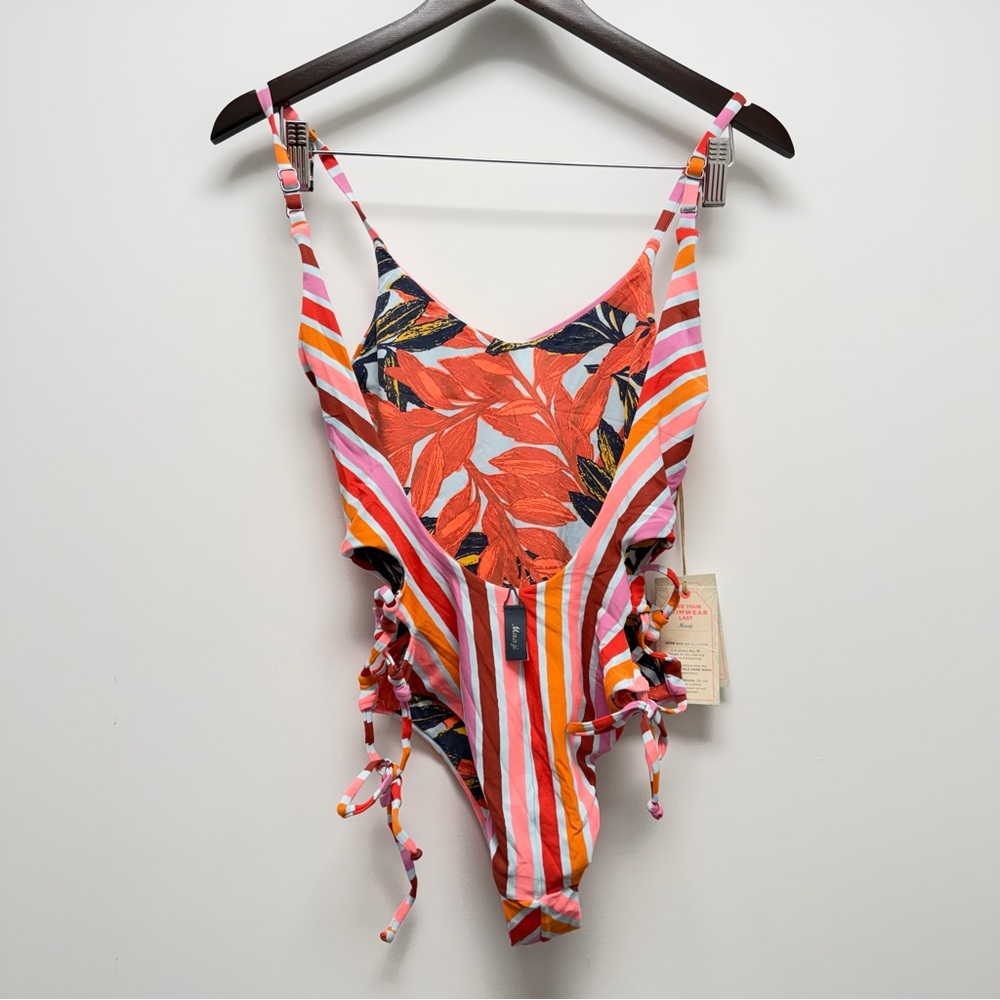 Maaji Praia Arco Iris One Piece Swimsuit Pink Size Large - Picture 9 of 13